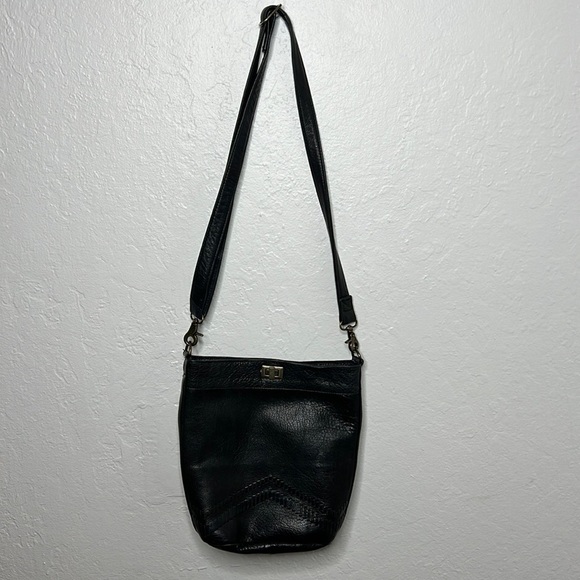 Anthro Day & Mood Black Leather Bucket Bag - Picture 3 of 11